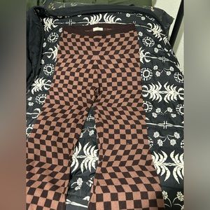 Women’s Pacsun brown checkered flare pants
